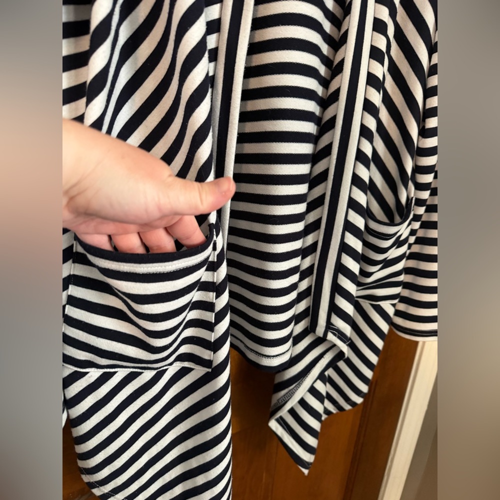 Striped Hooded Women's Cardigan Long Sleeve XL Coastal Swim Coverup - Picture 4 of 5